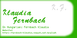 klaudia fernbach business card